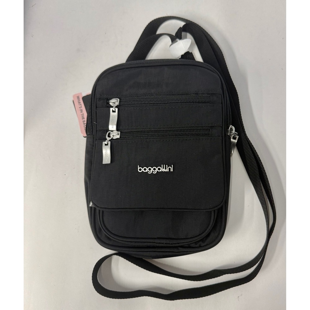Baggallini RFID Journey Mini Crossbody Handbag Black Travel Festival